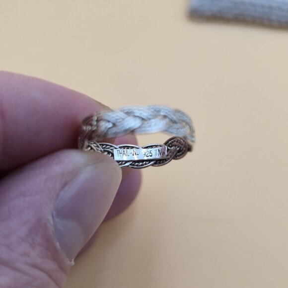 Size 6 Sterling Silver Braided Rustic Handmade Band Ring A5433 - Picture 4 of 7